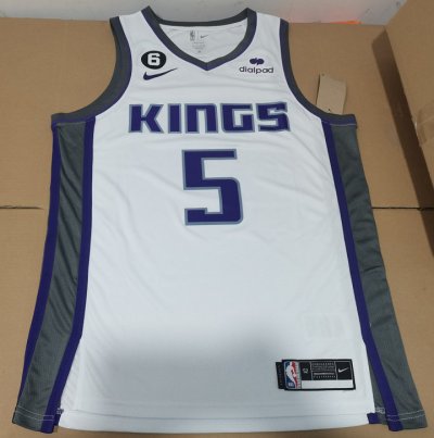 NBA 5 Fox Sacramento Kings Maillot blanc avec patched imprimé